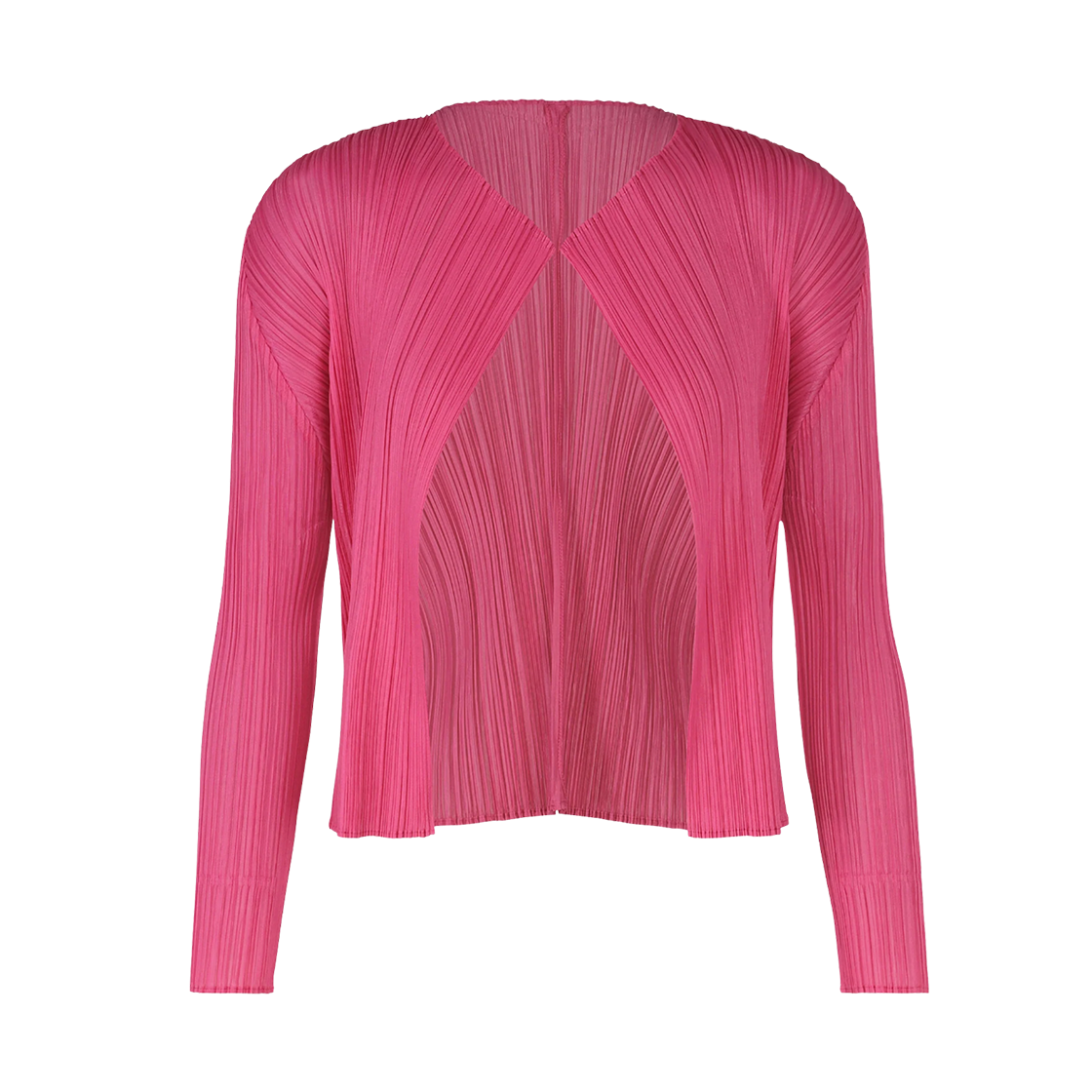 (W) 플리츠 플리즈 이세이 미야케 루시드 플리츠 가디건 브라이트 핑크((W) Pleats Please Issey Miyake Lucid Pleats Cardigan Bright Pink) - 1