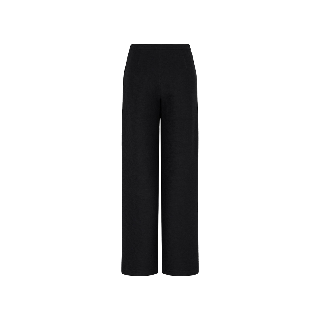 EW002793AF19259UC001 (W) Emporio Armani ASV Embossed Textured Jersey Palazzo Trousers Black