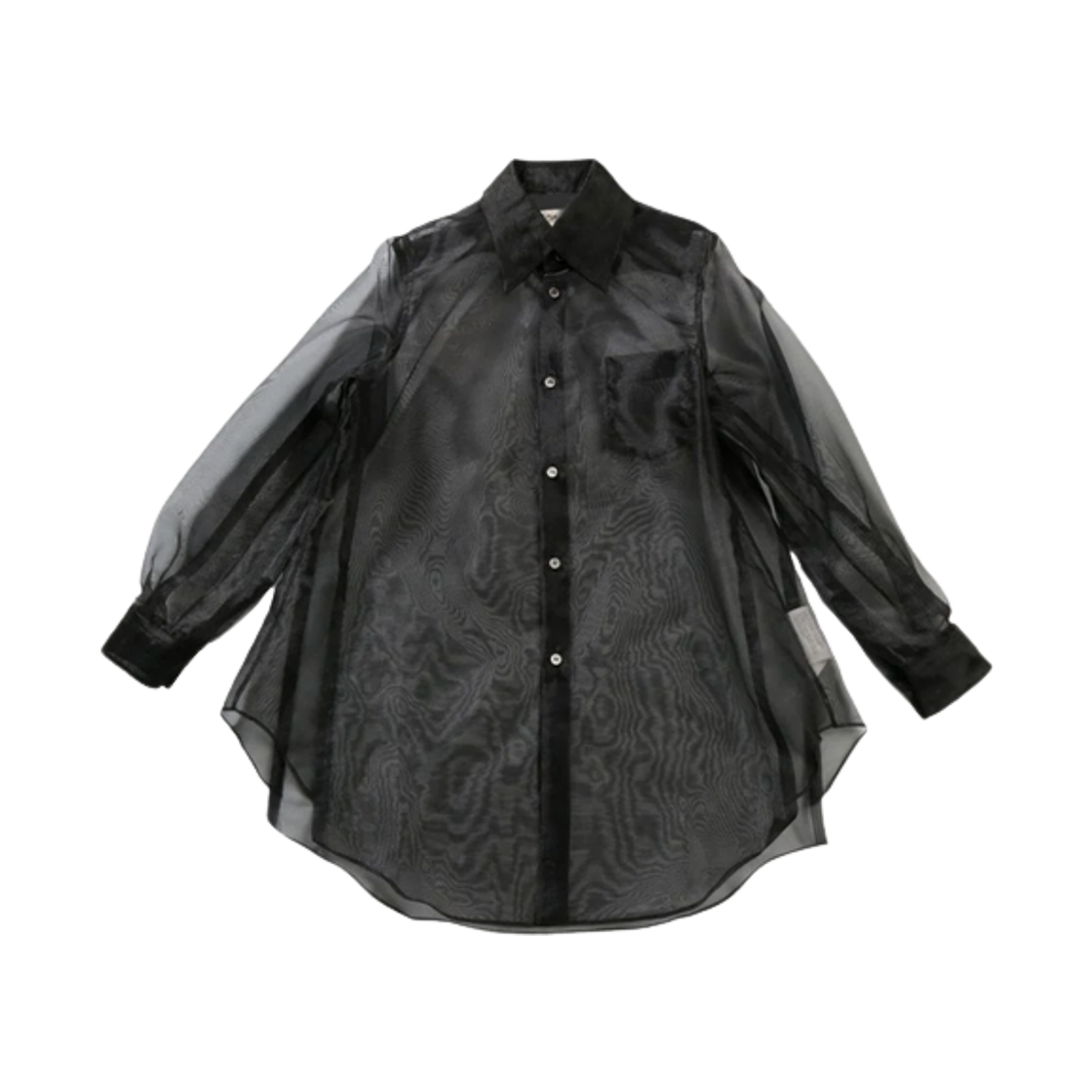(W) 꼼데가르송 세미 시어 셔츠 블랙((W) Comme des Garcons Semi Sheer Shirt Black)