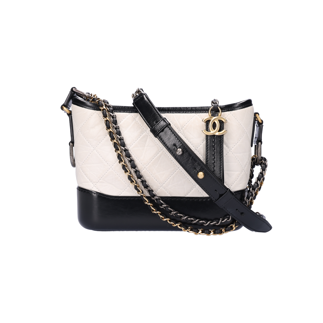 [B등급] 샤넬 A91810 가브리엘 스몰 호보백 빈티지 카프스킨 화이트([B등급] Chanel Vintage Gabrielle Small Hobo Bag Vintage Calfskin White) - 1