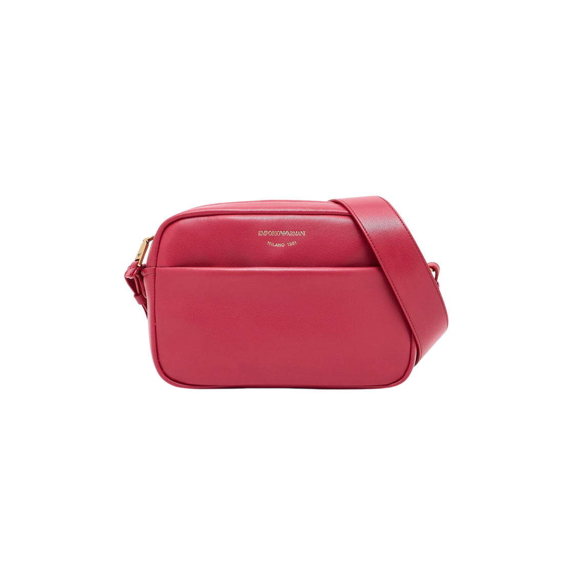 EW003032AF19229U5068 Emporio Armani Leather Camera Case with Shoulder Strap Red