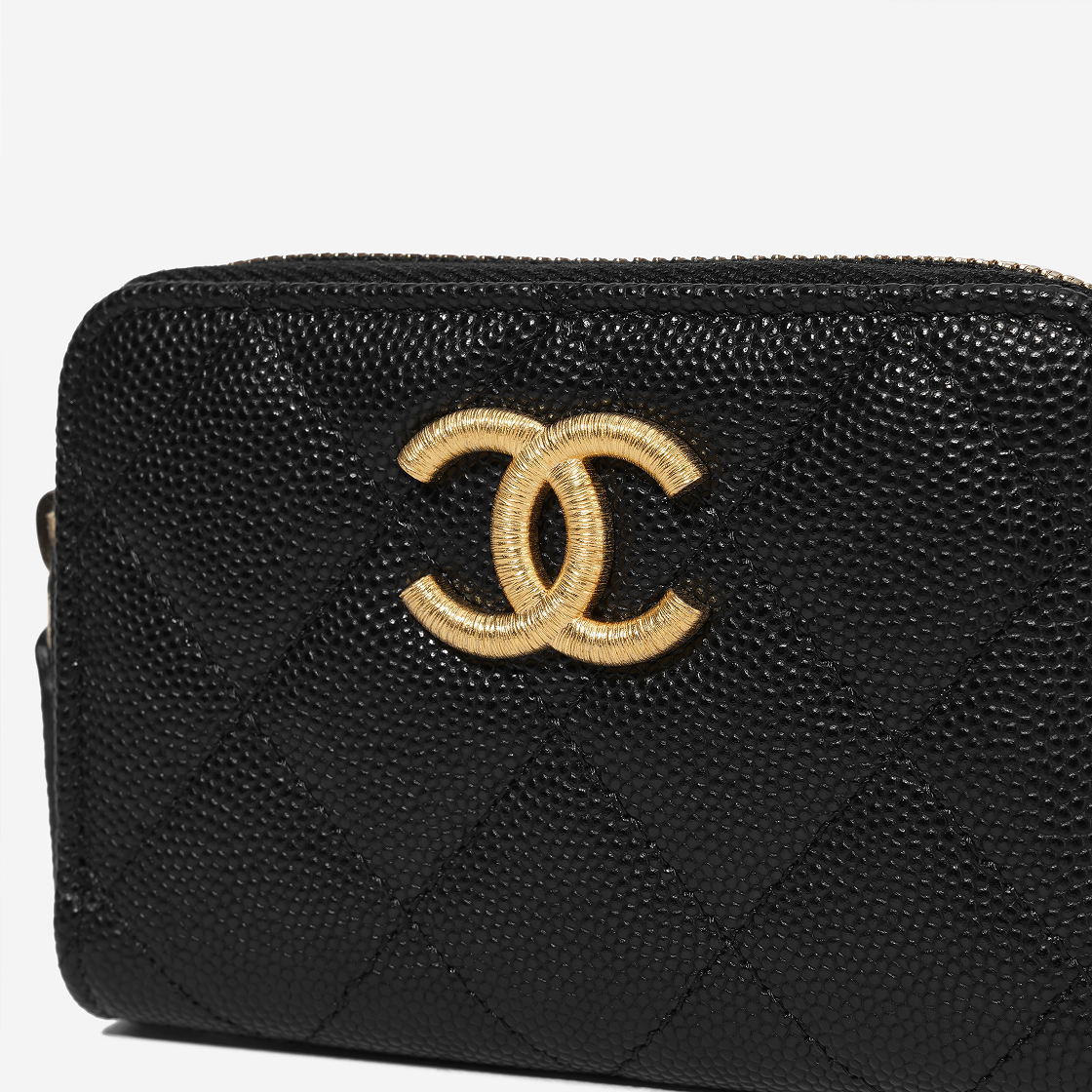 샤넬 지퍼 동전 지갑 샤이니 카프스킨 & 골드 메탈 블랙(Chanel Zipped Coin Purse Shiny Calfskin & Gold Black) - 4