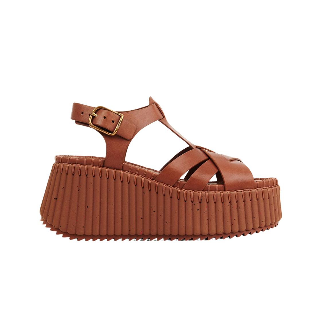 (W) 끌로에 나마 웨지 샌들 진저 브라운((W) Chloe Nama Wedge Sandal Ginger Brown) - 1