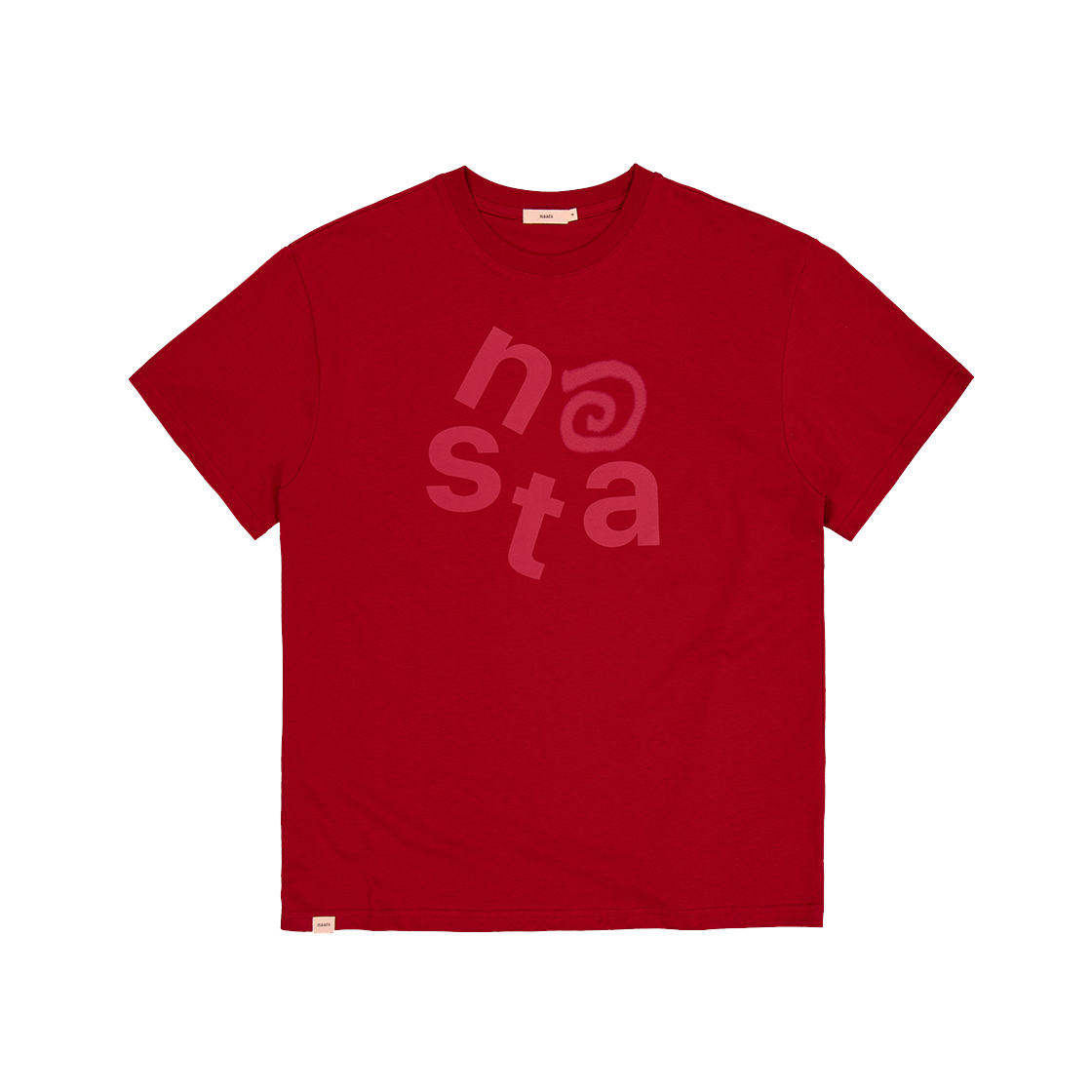 나츠 엣 로고 오버사이즈 티셔츠 레드(Naats At Logo Oversized T-Shirt Red)