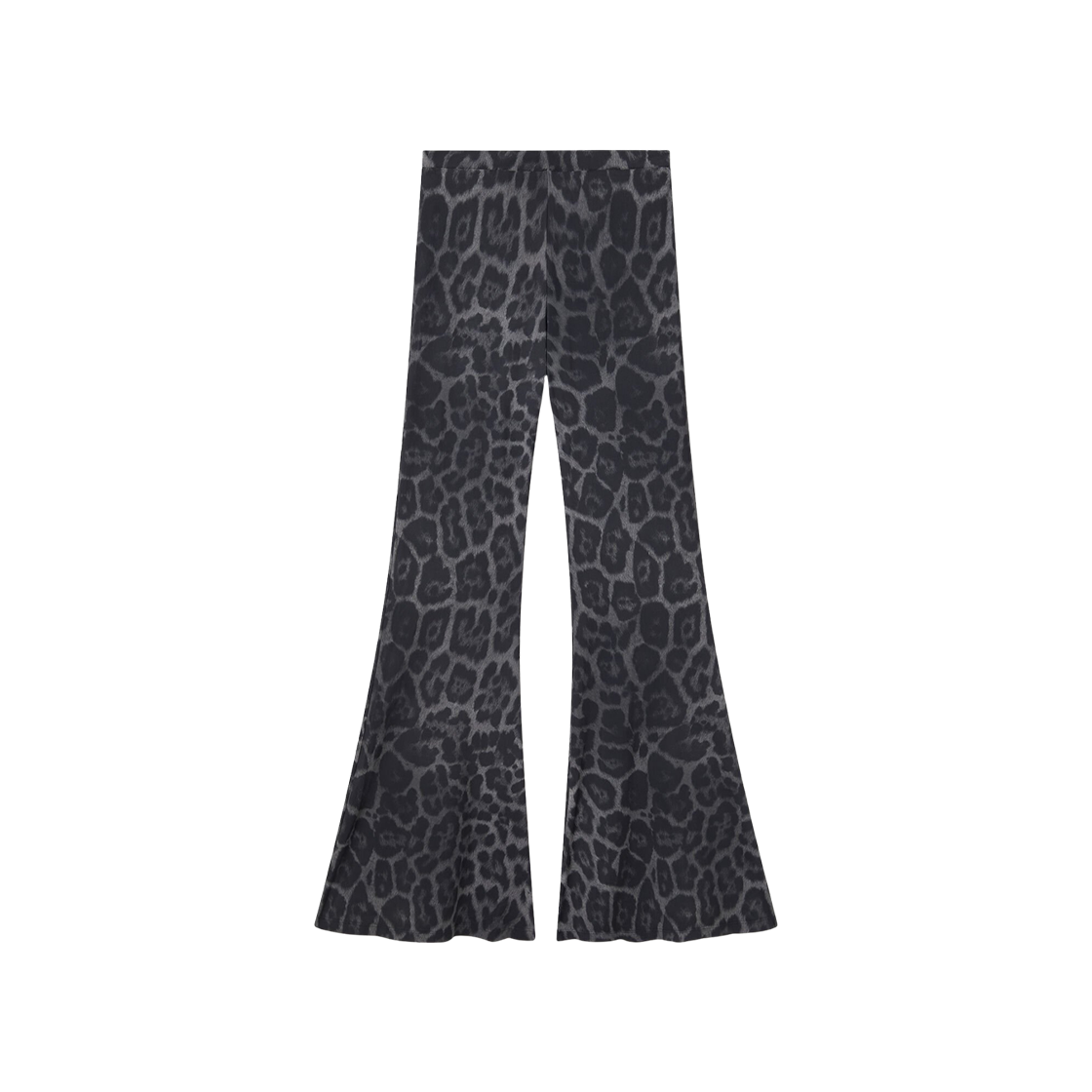 6J02803SQA081230 (W) Stella McCartney Leopard Print Mid Rise Flared Pants Ash Grey
