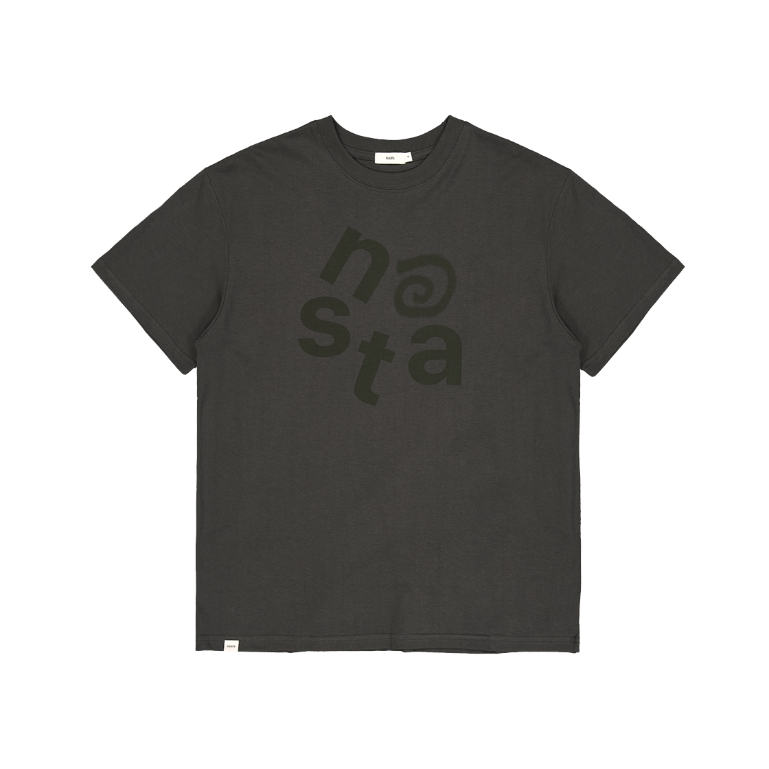 나츠 엣 로고 오버사이즈 티셔츠 차콜(Naats At Logo Oversized T-Shirt Chacoal)