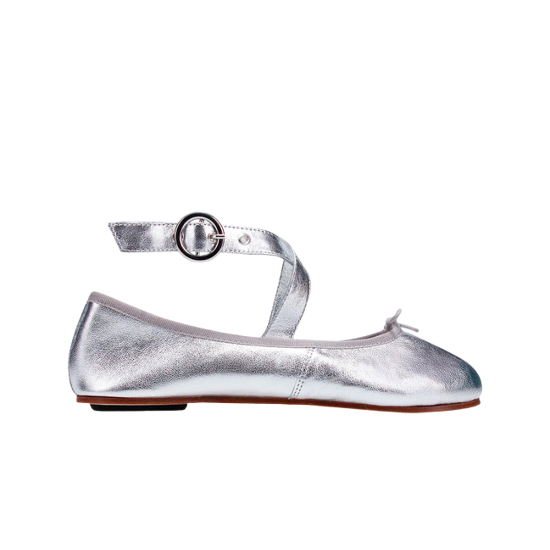 V4232VEM020 (W) Repetto Sophia Belt Ballet Flats Silver