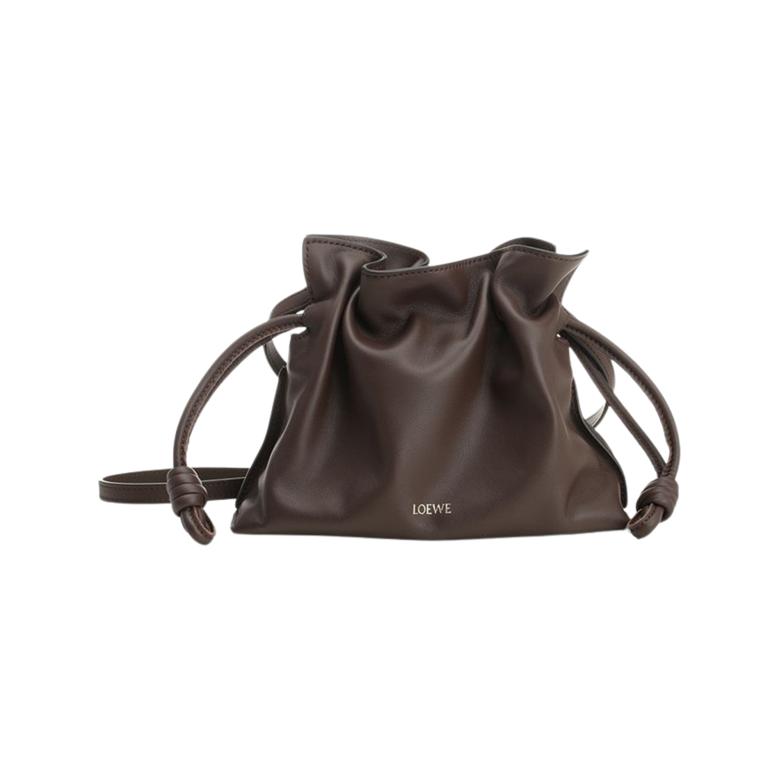 A411FC2XA6-3606 Loewe Mini Flamenco Clutch in Nappa Calfskin Chocolate