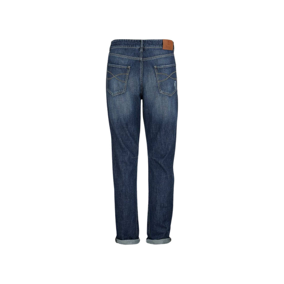 브루넬로 쿠치넬리 립 라이트웨이트 데님 레져 핏 파이브 포켓 트라우저 다크 데님(Brunello Cucinelli Lightweight Denim Leisure Fit Five Pocket Trousers with Rips Dark Denim) - 2