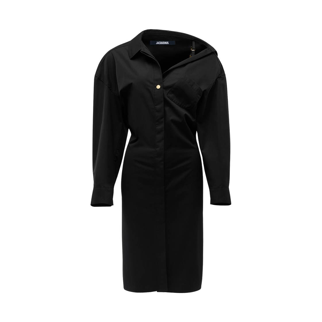 (W) 자크뮈스 라 카사 셔츠 드레스 블랙((W) Jacquemus La Casa Shirt Dress Black) - 1