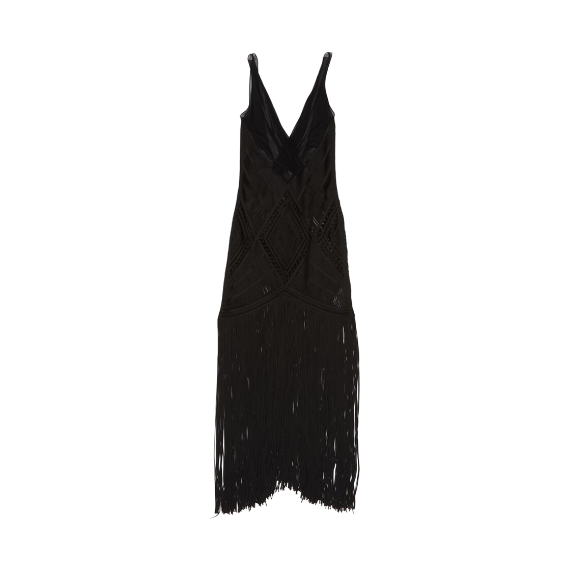 (W) 디 아티코 자수 미디 드레스 블랙((W) The Attico Embroidered Midi Dress Black)