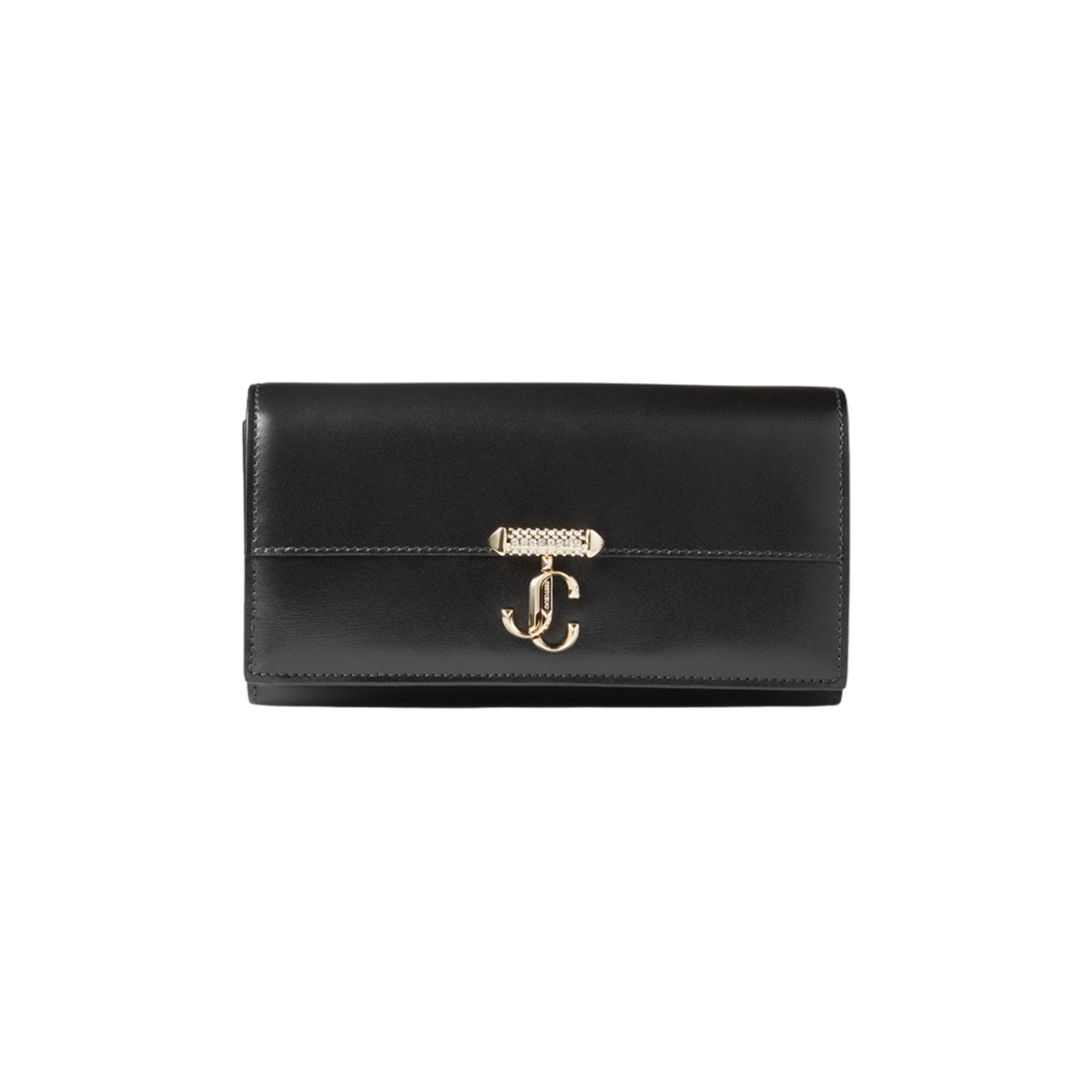 지미추 에비뉴 체인 펄 스트랩 레더 월렛 블랙 라이트 골드(Jimmy Choo Avenue Leather Wallet with Chain Pearl Strap Black Light Gold)