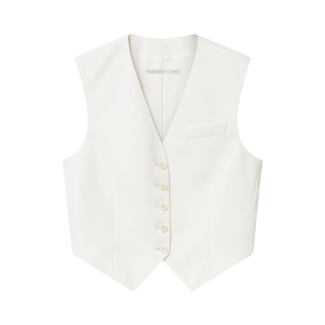 6900043CU7049200 (W) Stella McCartney Cropped Tailored Wool Waistcoat Cream