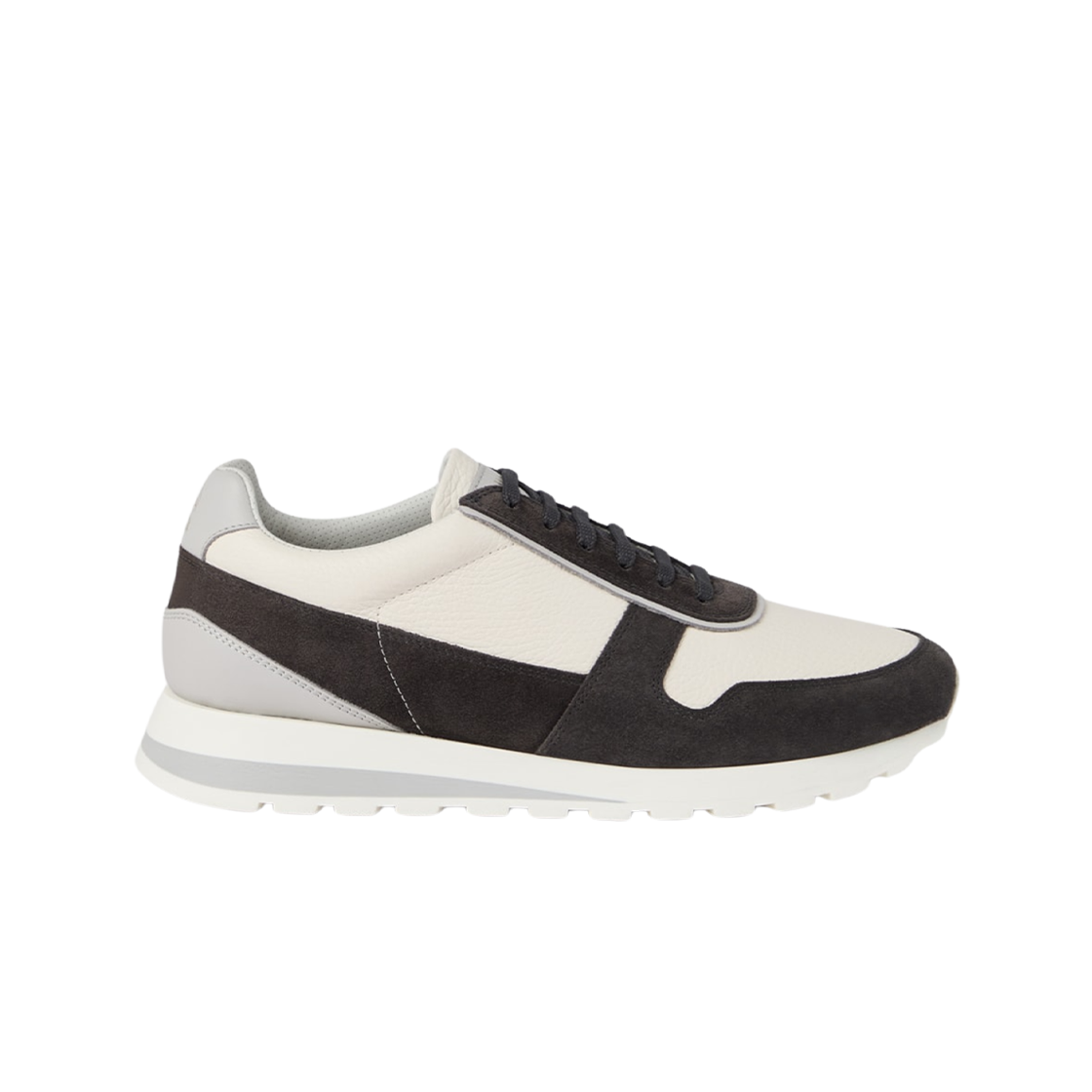 MZUESLA289-CPA80 Brunello Cucinelli Suede Low Top Sneakers Chalk