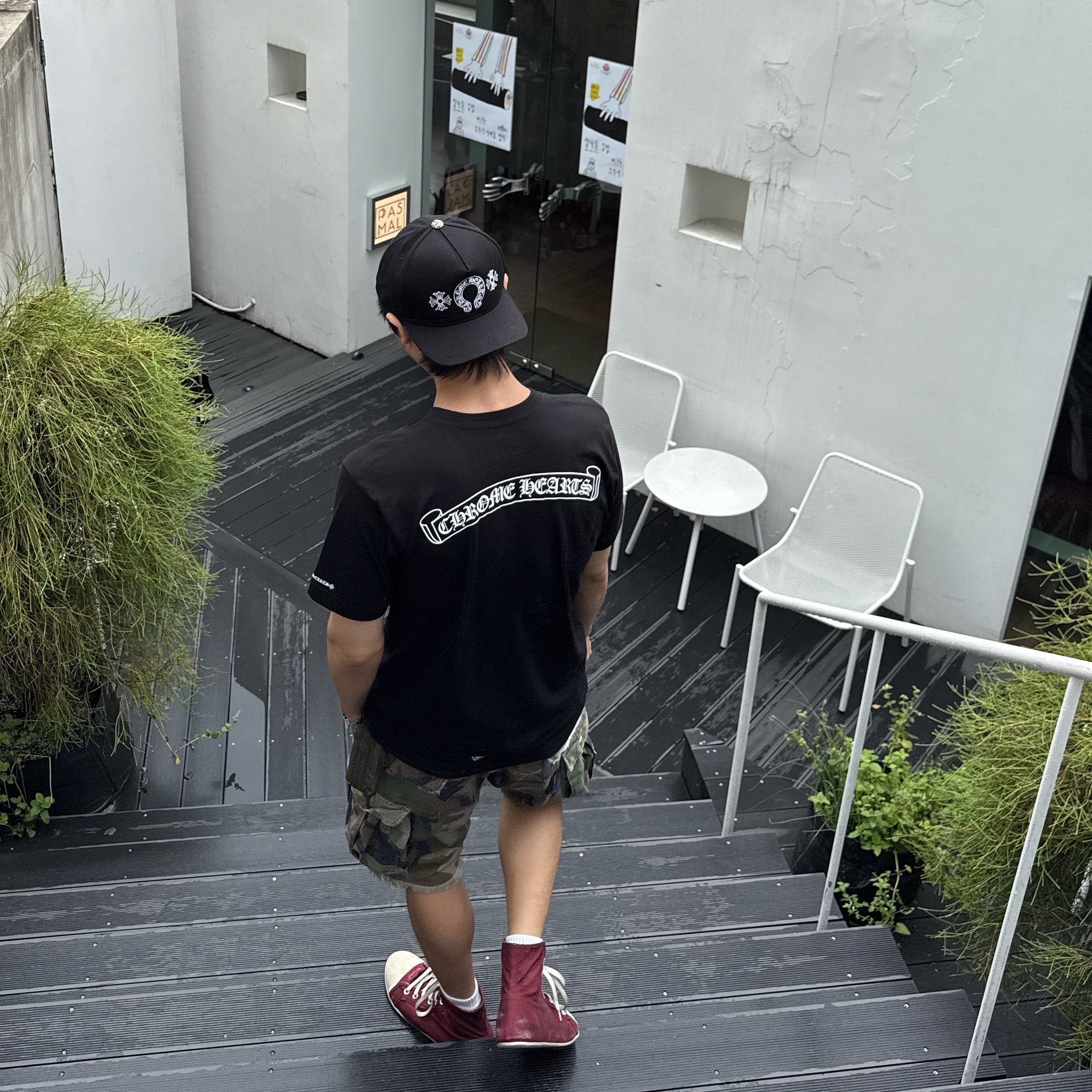 Chrome Hearts Horseshoe Denim Baseball Hat Black 착용 스타일 - 3