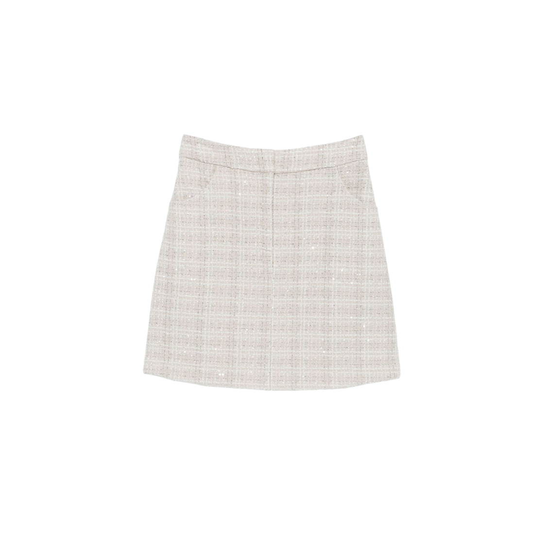 EW002275AF14734U8016 (W) Emporio Armani Lurex Tweed Mini Skirt with Micro Sequins Grey