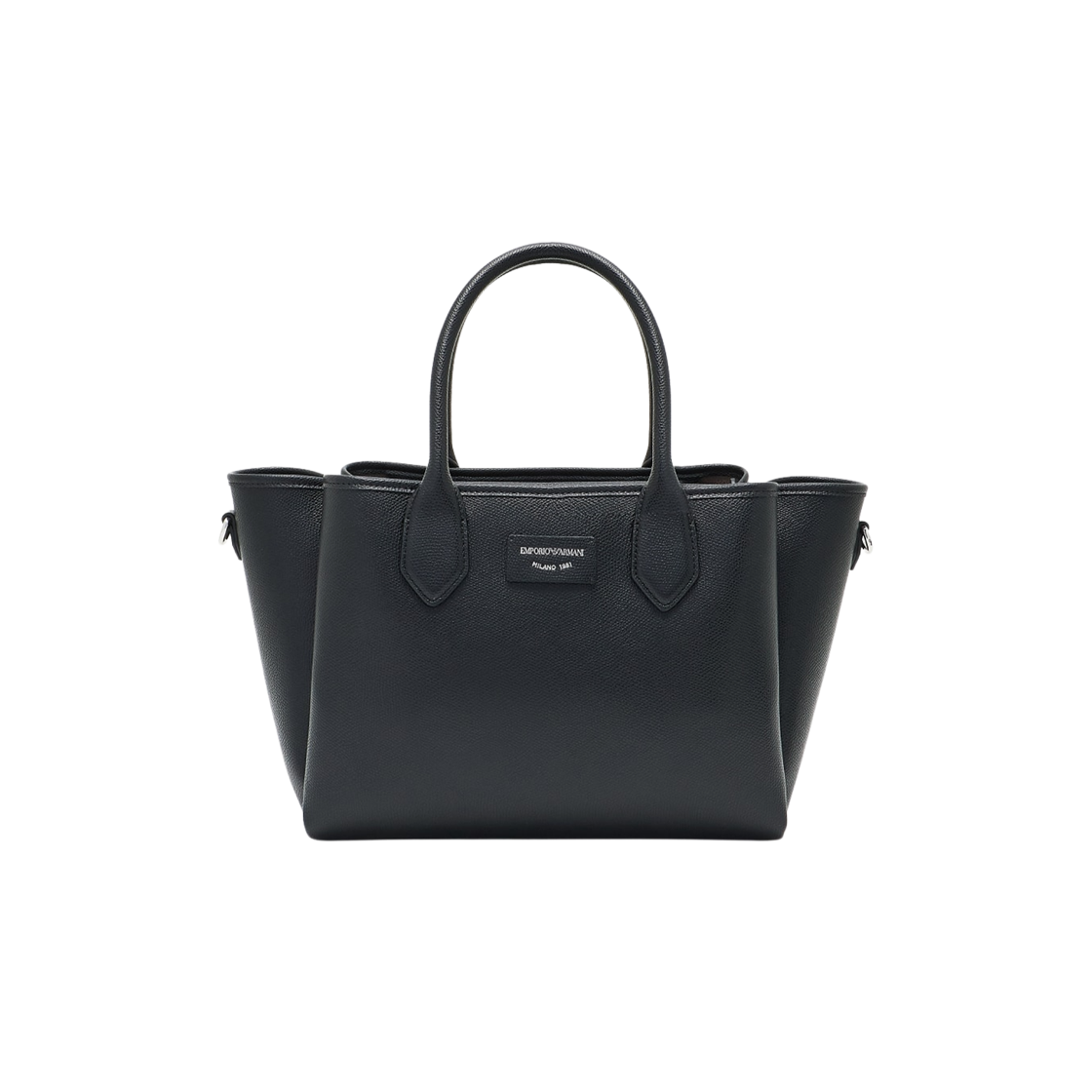 EW002329AF17799MC149 Emporio Armani Medium Shopper Bag with Palmellato Finish Black