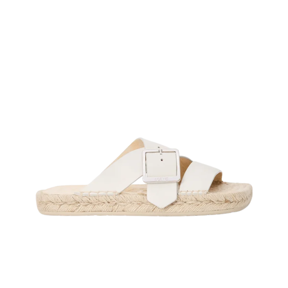 L616283X28-2100 (W) Loewe Petal Espadrille Slide in Soft Calfskin White