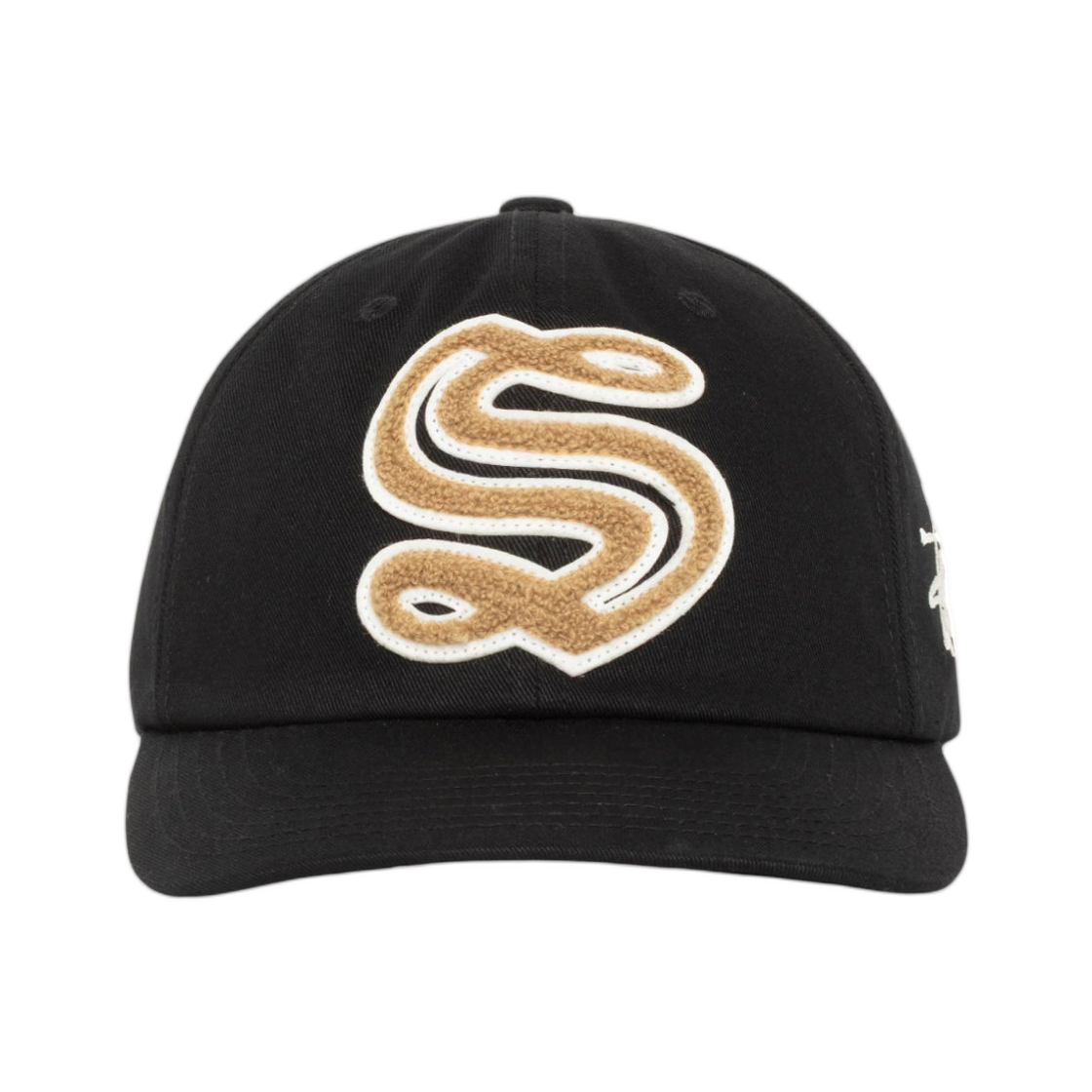 스투시 미드 뎁스 셔닐 S 스냅백 블랙(Stussy Mid-Depth Chenille S Snapback Black)
