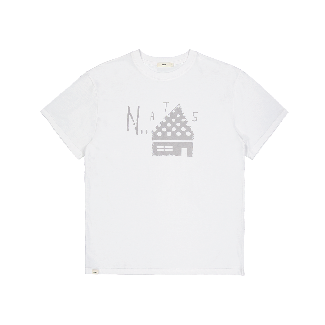 나츠 도트 홈 오버사이즈 티셔츠 화이트(Naats Dot Home Oversized T-Shirt White)