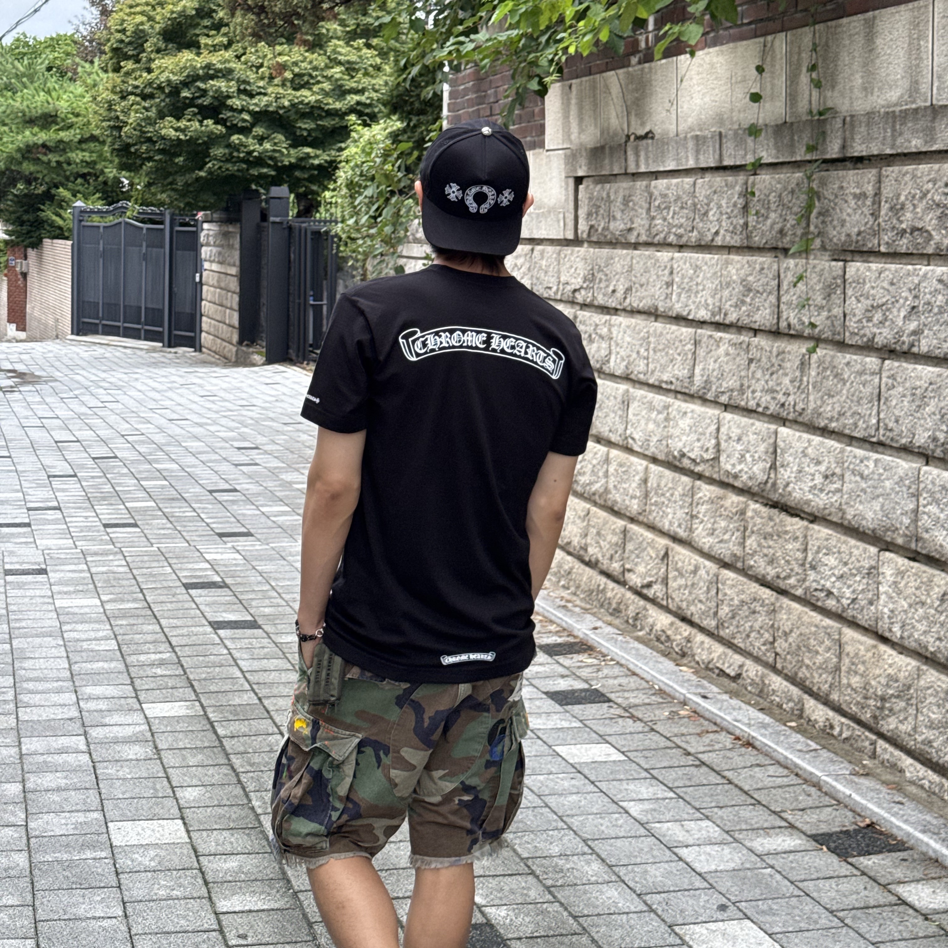 Chrome Hearts Horseshoe Denim Baseball Hat Black 착용 스타일 - 5