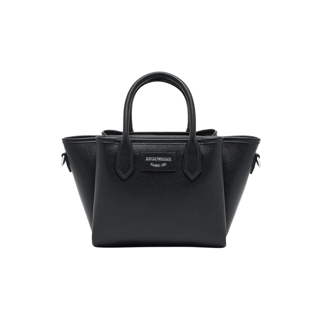 EW002328AF17799MC149 Emporio Armani Small Shopper Bag with Palmellato Finish Black