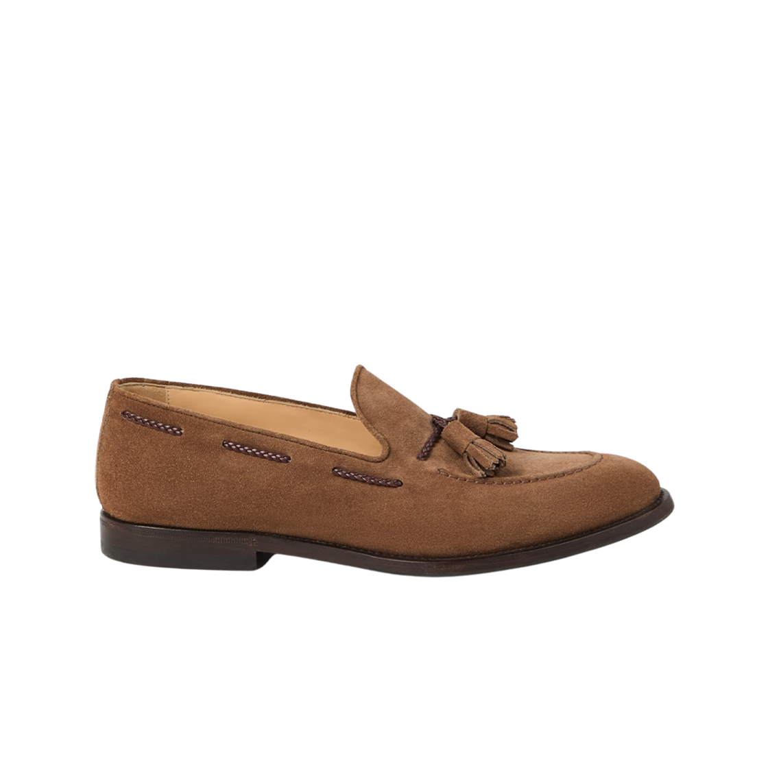 MZUPEAU713-C8831 Brunello Cucinelli Suede Loafer with Tassel Light Brown