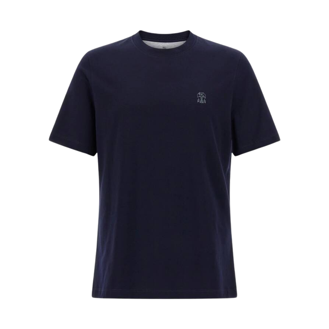 브루넬로 쿠치넬리 로고 코튼 저지 크루넥 티셔츠 코발트(Brunello Cucinelli Cotton Jersey Crewneck T-Shirt with Logo Cobalt) - 1