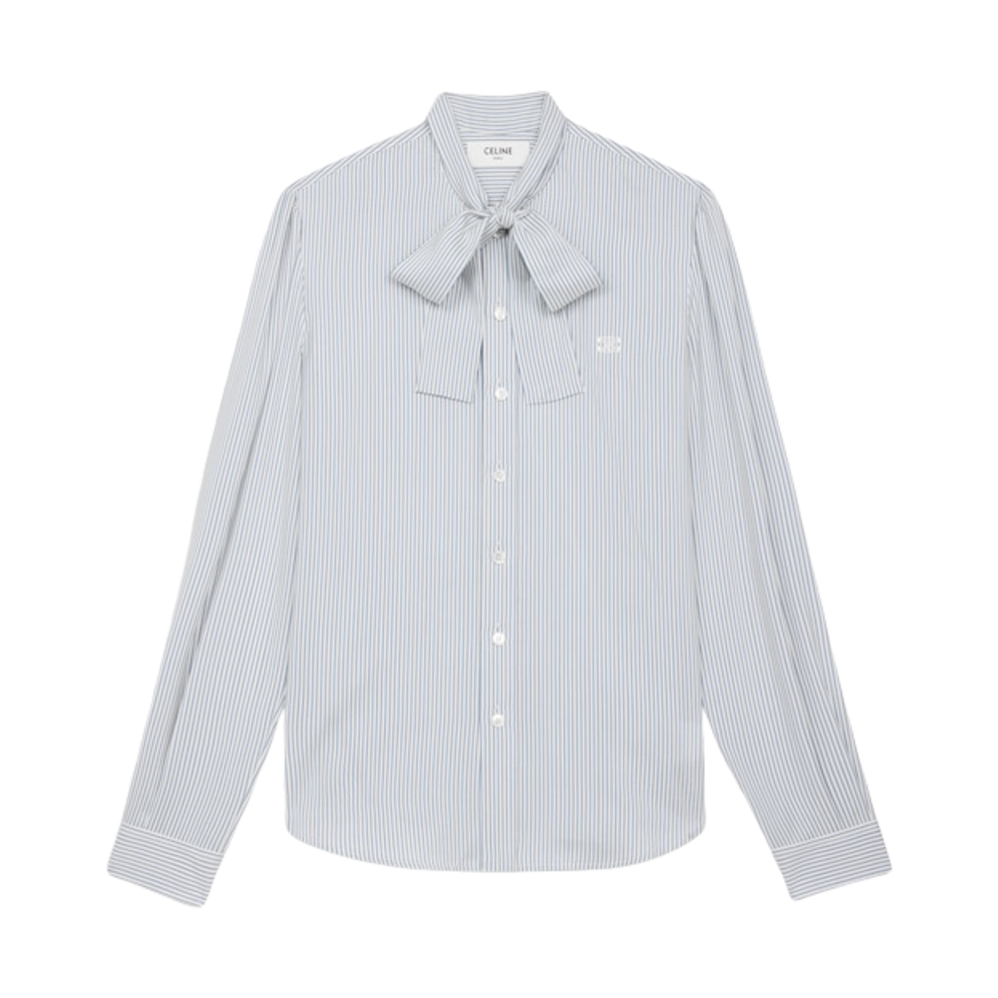 RC02E0729-CAZ9 (W) Celine Lavalliere Mia Shirt in Striped Silk Craie Noir