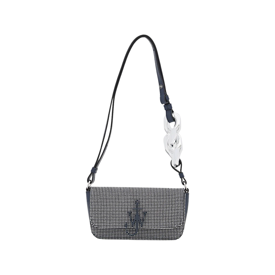 HB0530FA0274743 JW Anderson Anchor Denim Strass Baguette Bag Blue
