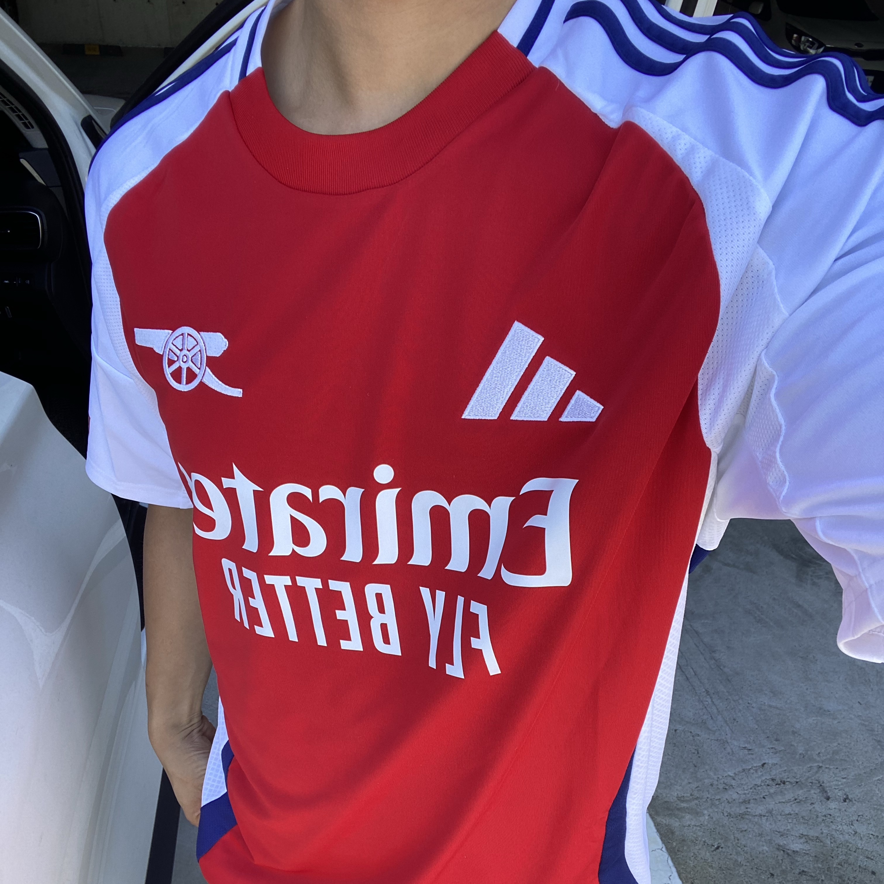 Adidas Arsenal 2024/25 Home Jersey Better Scarlet White - KR Sizing (Non Marking Ver.) 착용 스타일