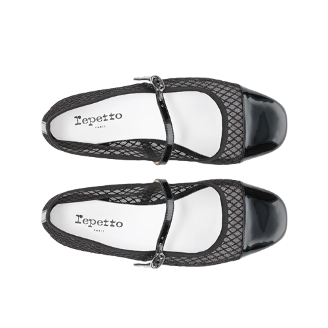 (W) 레페토 조지아나 메쉬 메리 제인 블랙((W) Repetto Georgiana Mesh Mary Janes Black) - 2