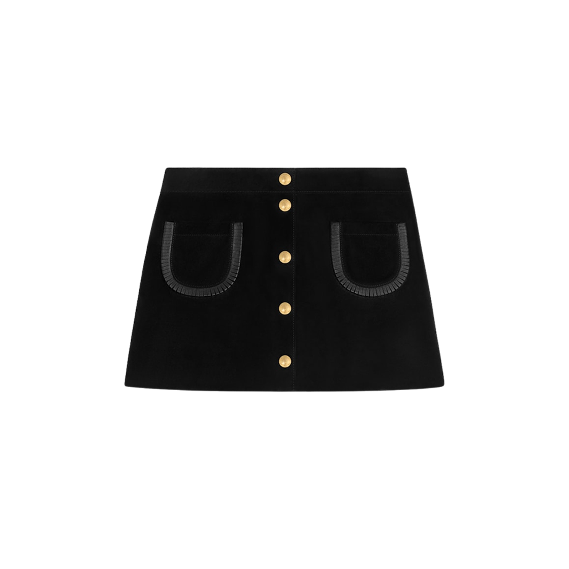 RJ03P434J-38NO (W) Celine Mini Skirt in Suede Black