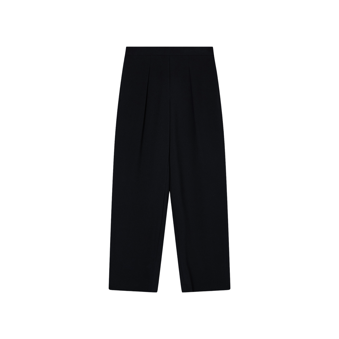 EW001964AF15990UC001 (W) Emporio Armani Stretch Sandblasted Fabric Trousers with Pleats Black