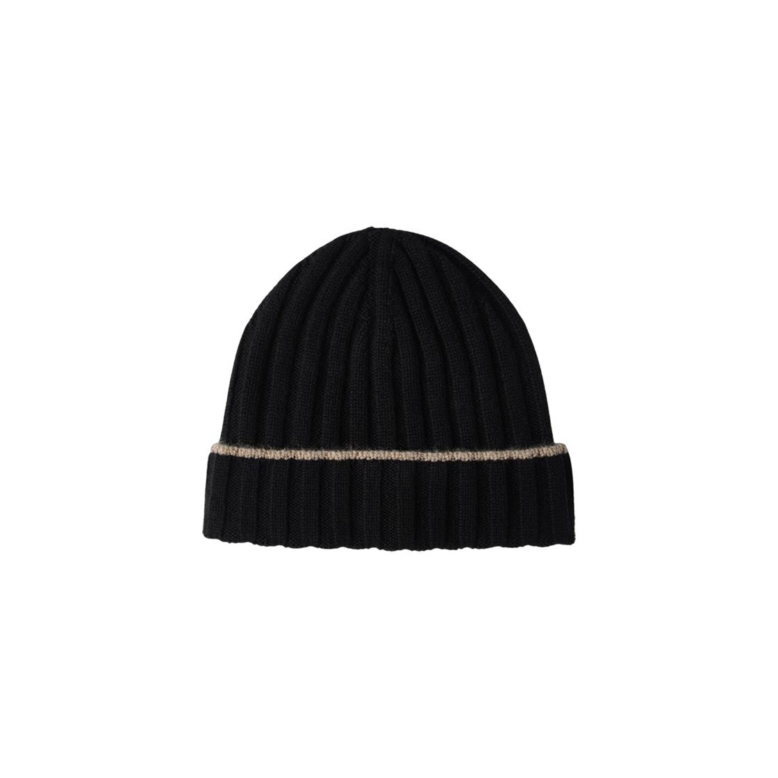 M2240900-CB676 Brunello Cucinelli Cashmere Rib Knit Beanie Black