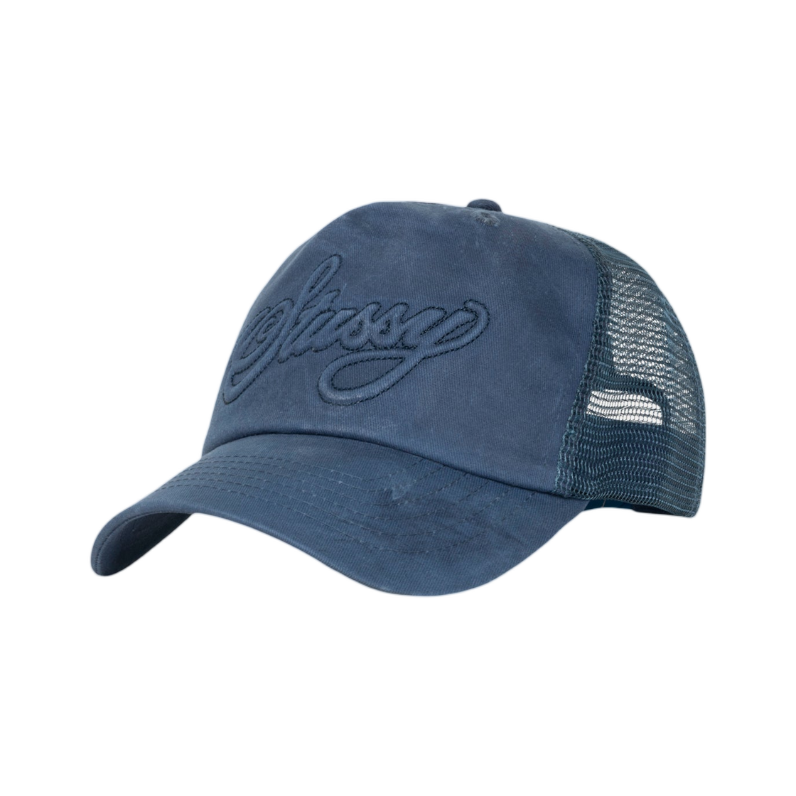 스투시 커시브 스티치 스냅백 트러커 네이비(Stussy Cursive Stitch Snapback Trucker Navy) - 2