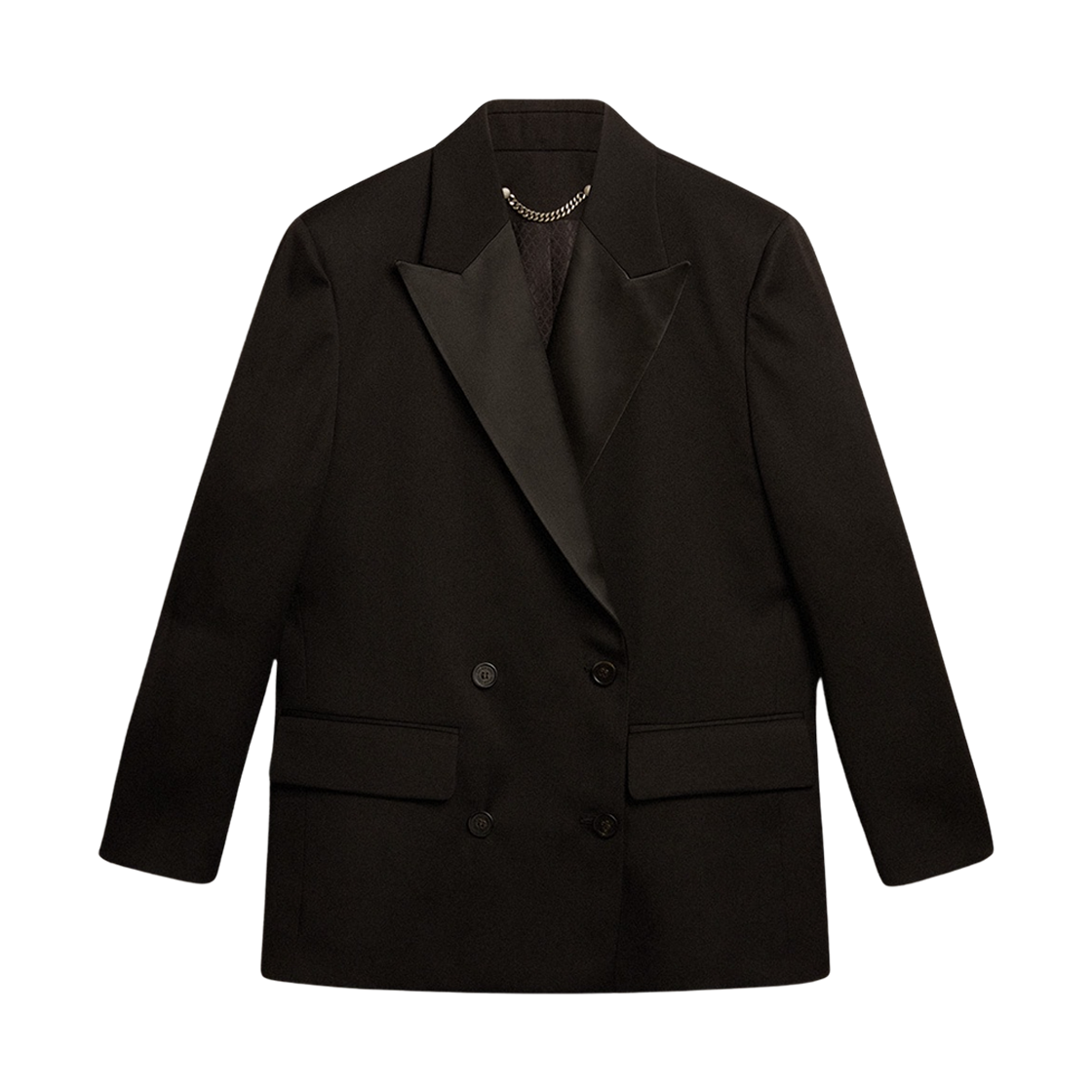 GWP01680-P000965-90100 (W) Golden Goose Tuxedo Jacket in Wool Gabardine Black