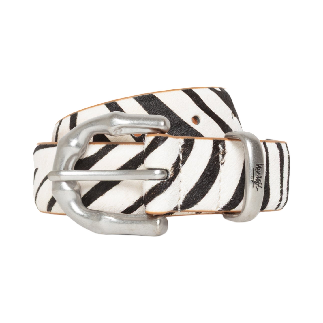 135201 Stussy Bamboo Buckle Belt Hairy Zebra Pattern