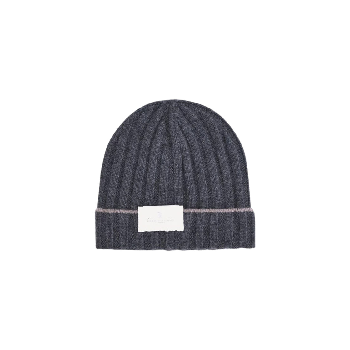 M2240900-CBL55 Brunello Cucinelli Cashmere Rib Knit Beanie Grey