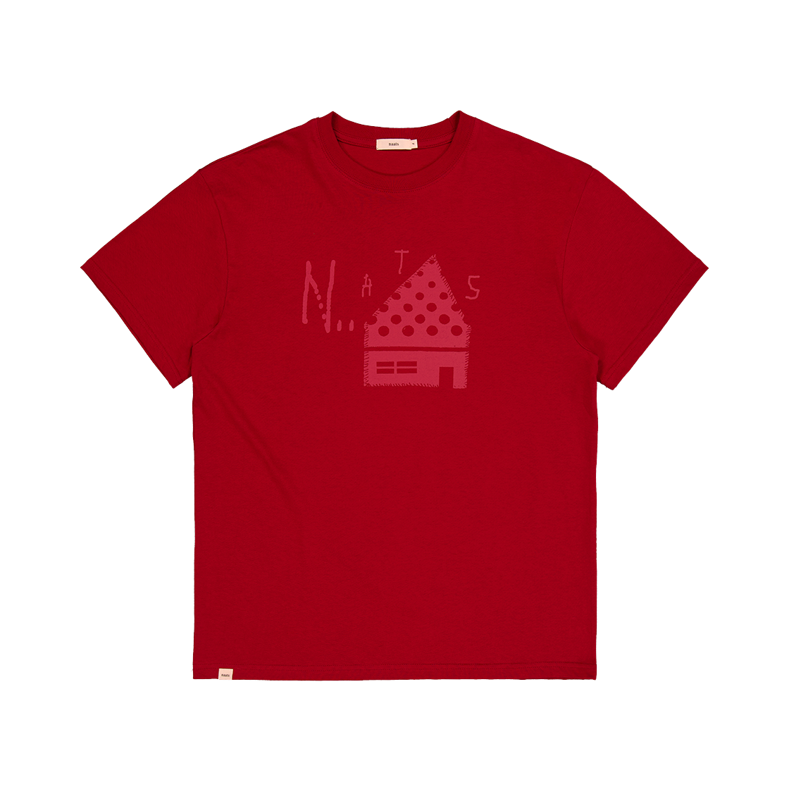 나츠 도트 홈 오버사이즈 티셔츠 레드(Naats Dot Home Oversized T-Shirt Red)