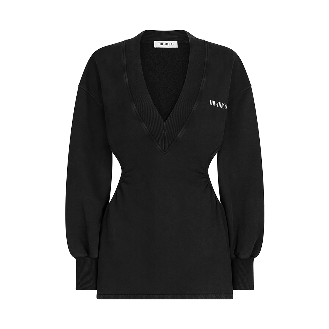 (W) 디 아티코 미니 드레스 페이디드 블랙((W) The Attico Mini Dress Faded Black)