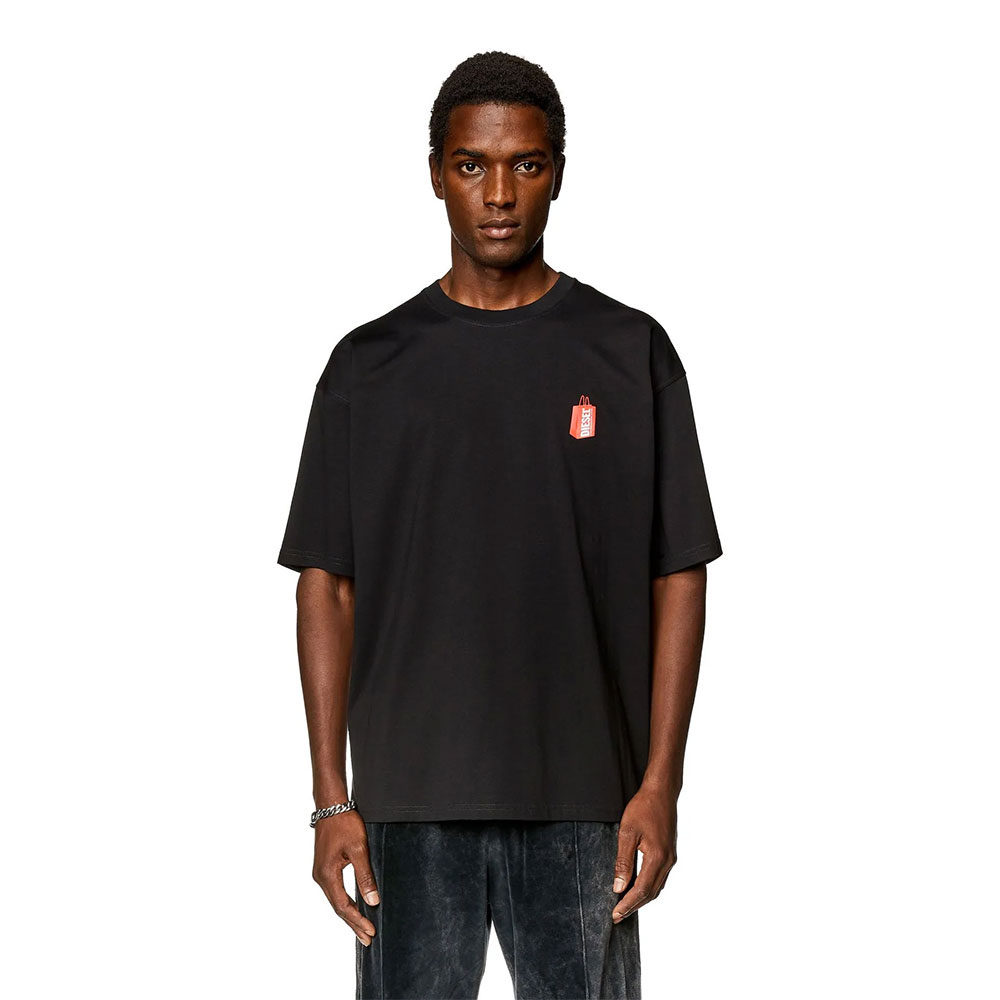 Diesel Camiseta Manga Corta Para Hombre T-Boxt-N2 T-Shirt Black 착용 스타일 - 1