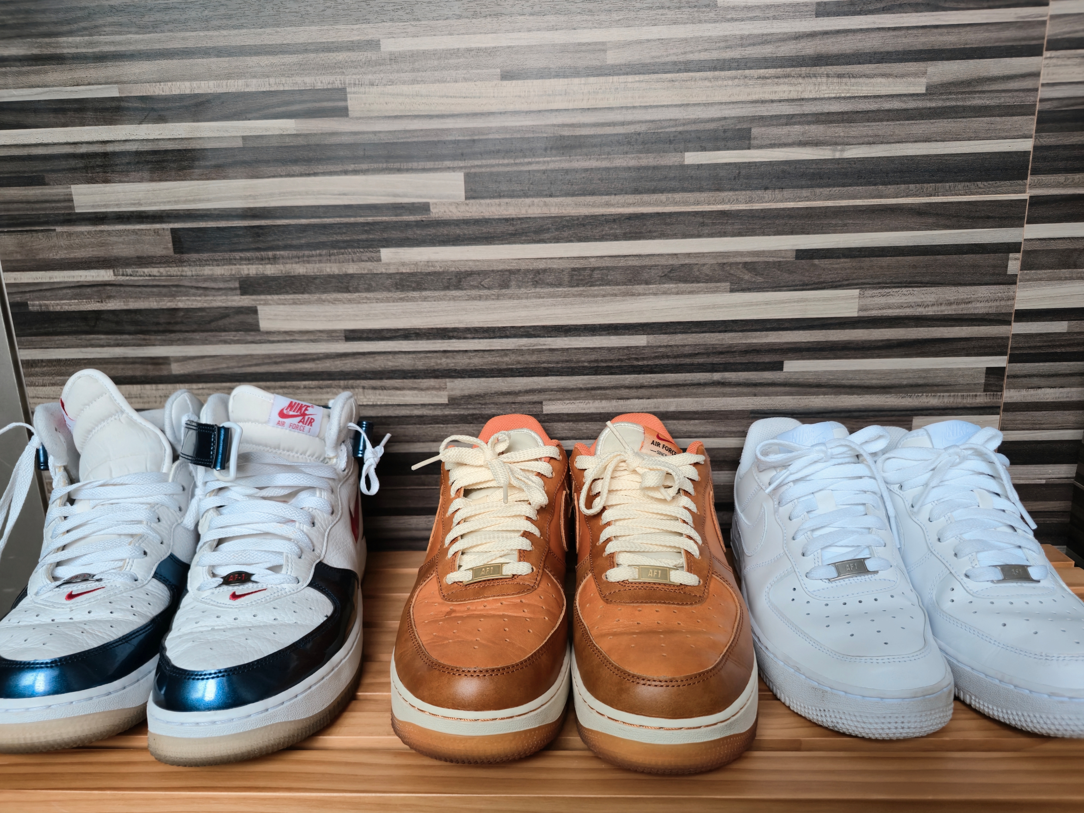 Nike Air Force 1 '07 Low White, Nike Air Force 1 '07 LV8 Russet and Sunset 착용 스타일