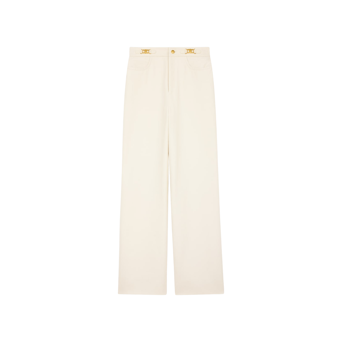 (W) 셀린느 코튼 드릴 트리옹프 팬츠 오프 화이트((W) Celine Triomphe Pants in Cotton Drill Off White)