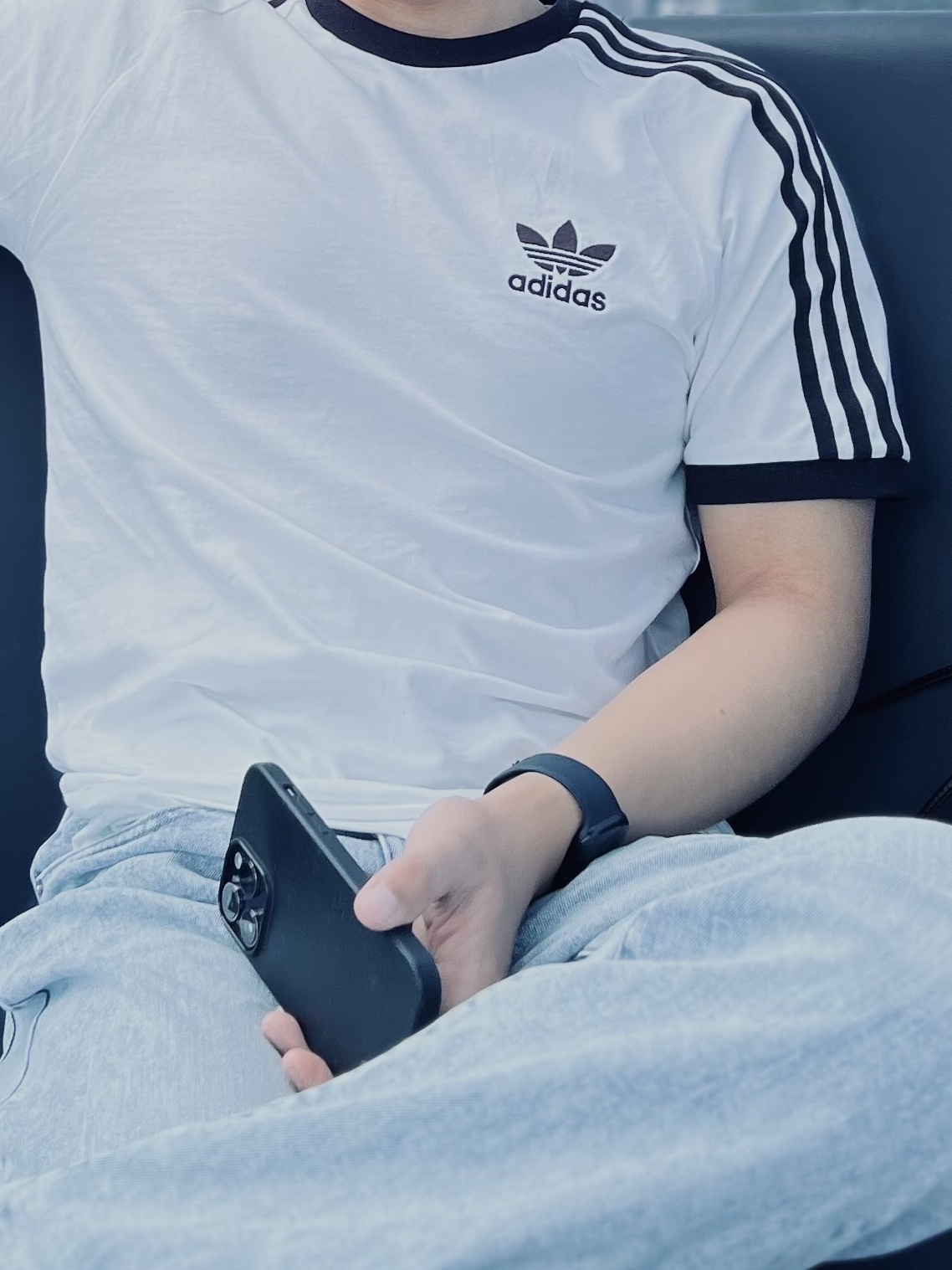 Adidas Adicolor Classics 3-Stripes T-Shirt White - KR Sizing 착용 스타일 - 2