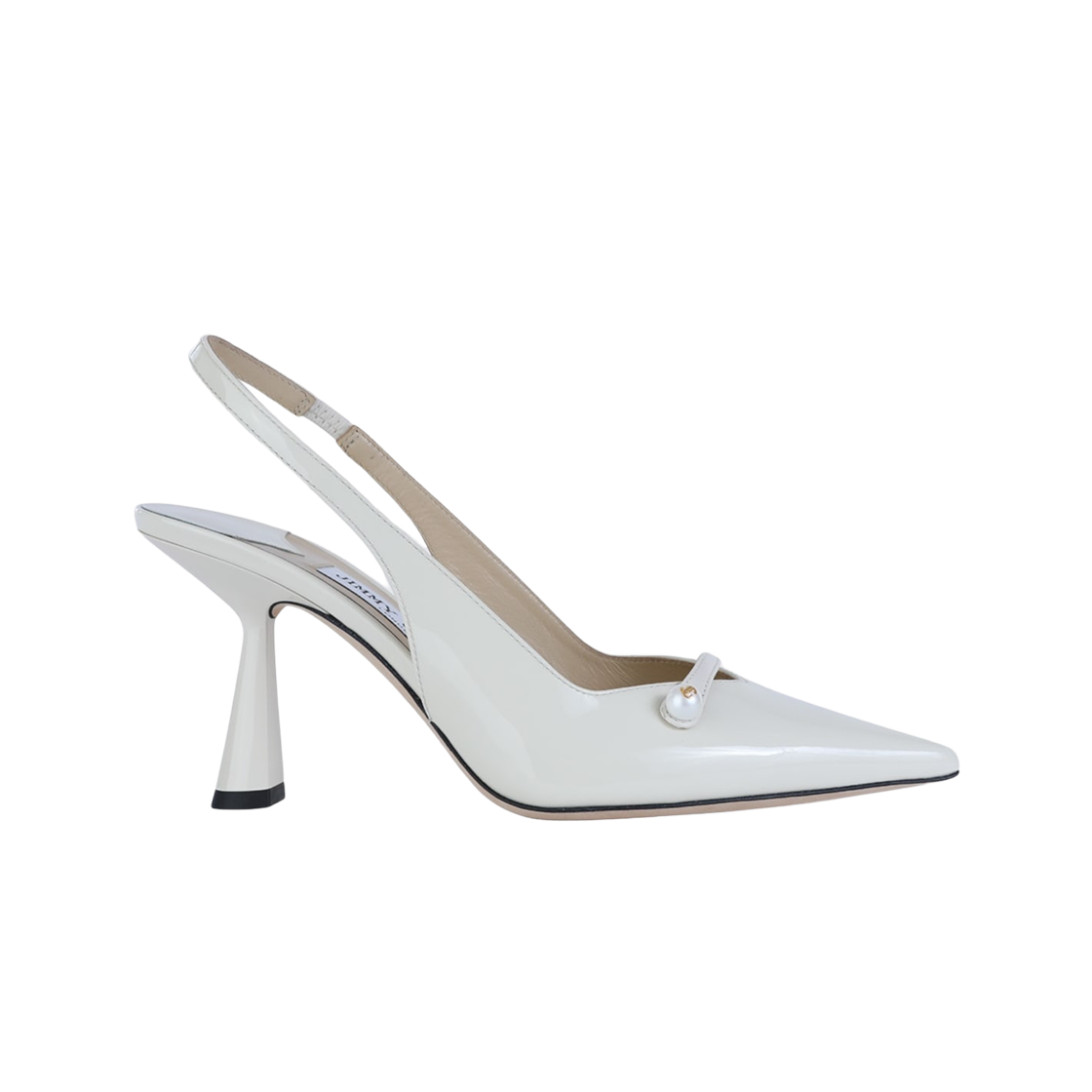 (W) 지미추 아미타 85 페이턴트 레더 슬링백 라떼 블랙((W) Jimmy Choo Amita 85 Patent Leather Slingback Latte Black)