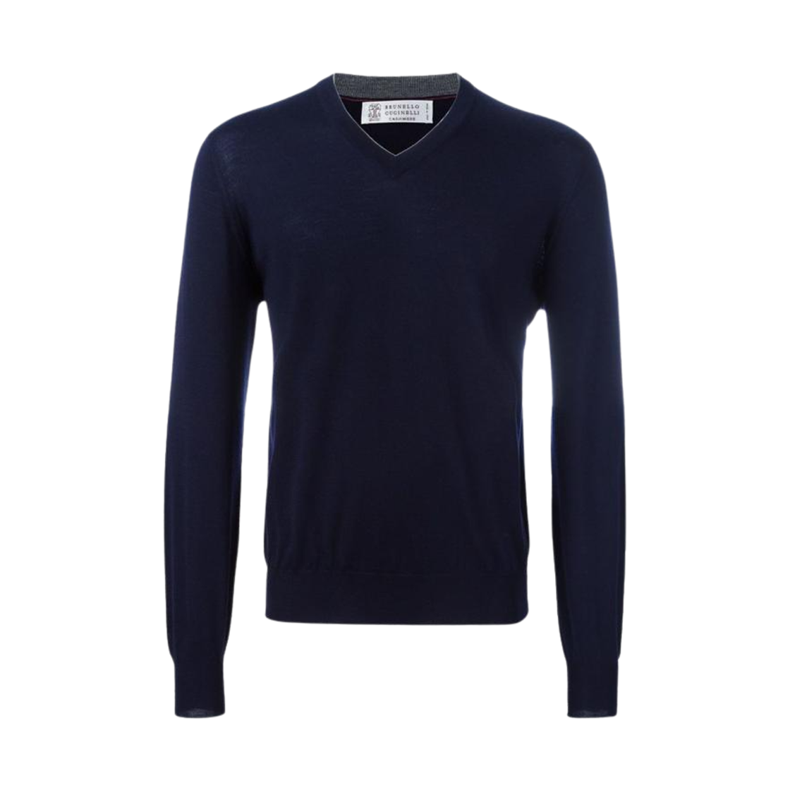 M2400162-CW425 Brunello Cucinelli Wool Cashmere V-Neck Knit Navy Blue