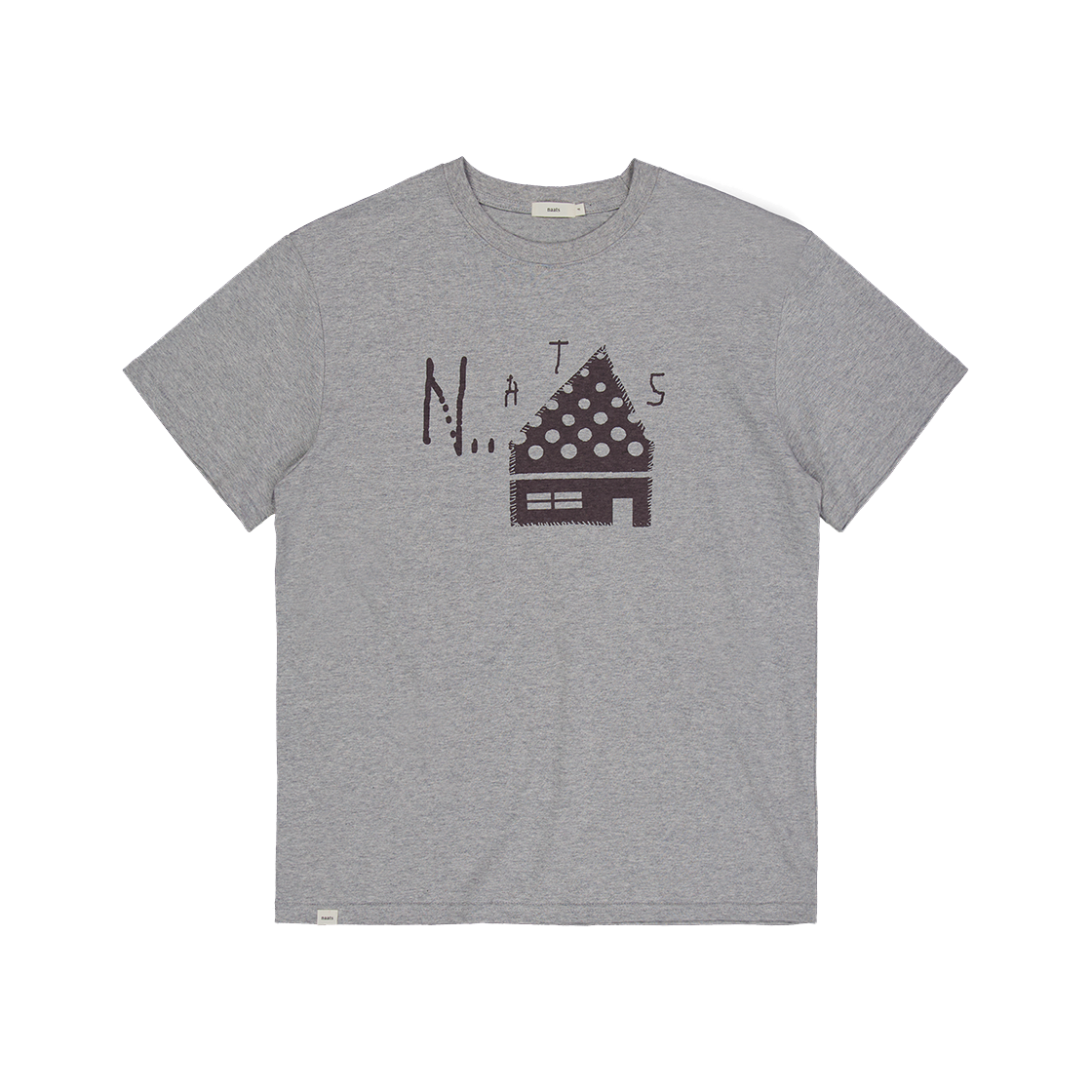 나츠 도트 홈 오버사이즈 티셔츠 멜란지 그레이(Naats Dot Home Oversized T-Shirt Melange Gray)