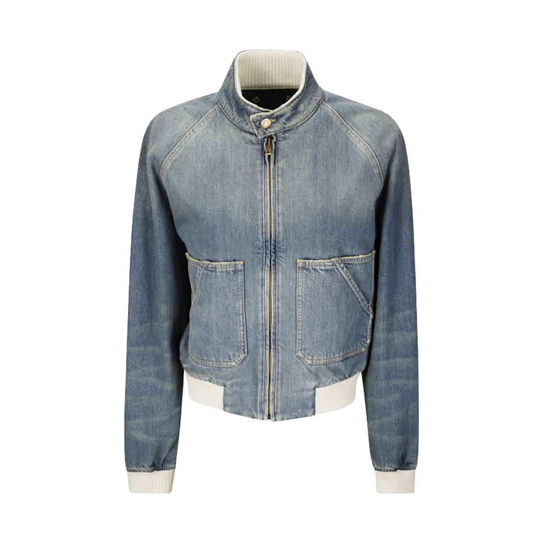 GWP01612-P001258-50100 (W) Golden Goose Denim Bomber Jacket Blue
