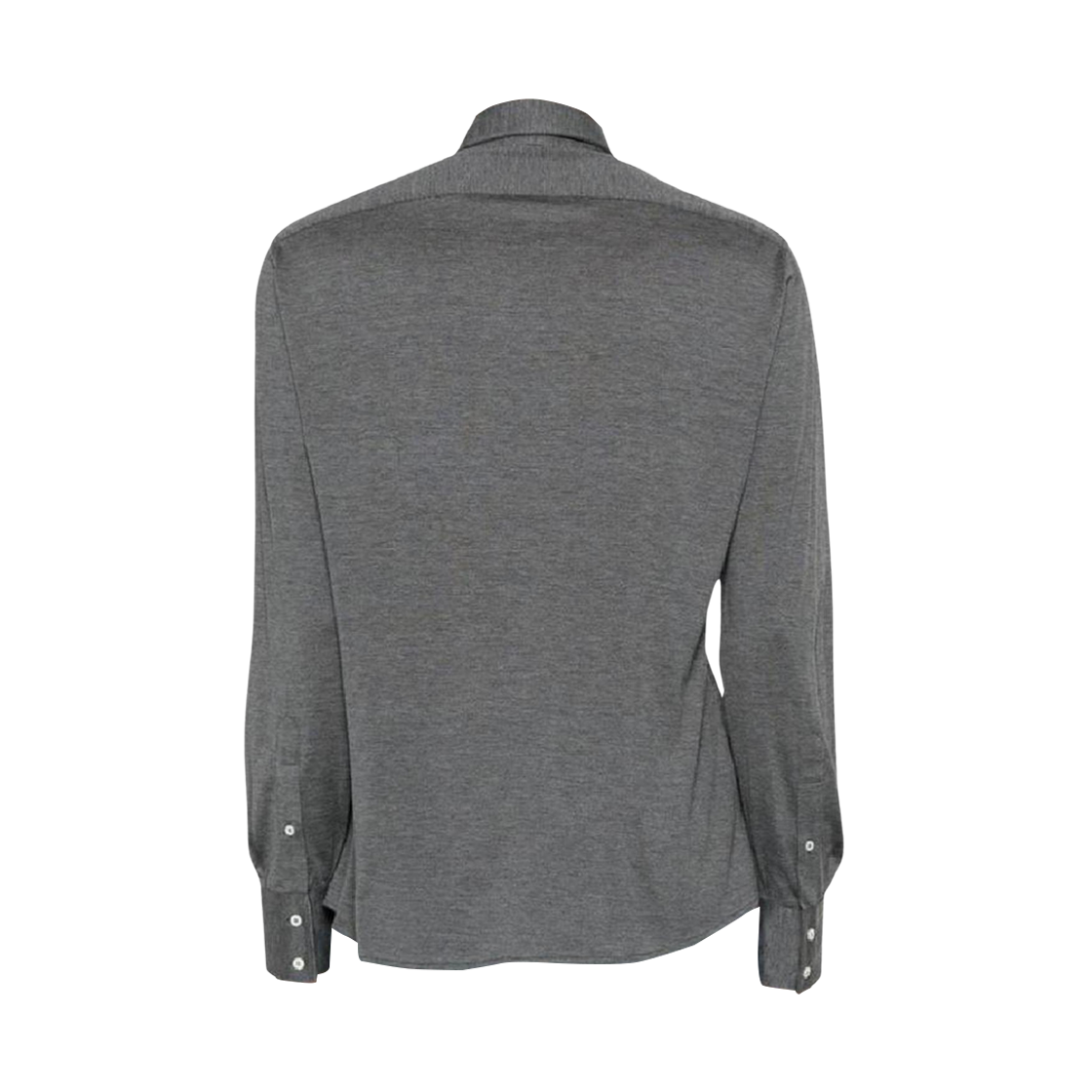 브루넬로 쿠치넬리 스프레드 카라 실크 코튼 라이트웨이트 저지 셔츠 그레이(Brunello Cucinelli Silk and Cotton Lightweight Jersey Shirt with Spread Collar Grey) - 2